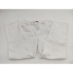 Gloria Vanderbilt Amanda White Straight Leg Raw Hem Hi- Rise Jeans Womens Size 6
